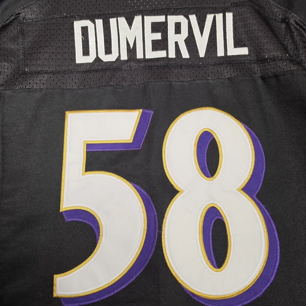 Nike Baltimore Ravens Elvis Dumervil #58 Black On Field Football Jersey Men's 52